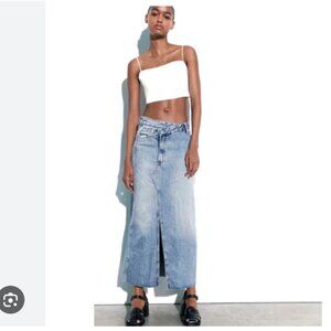 Zara Denim Midi Skirt, XS